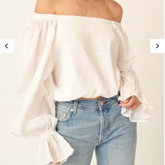 Wishful Dreaming Plaid Open-Back Peasant Top - Picture 2 of 6